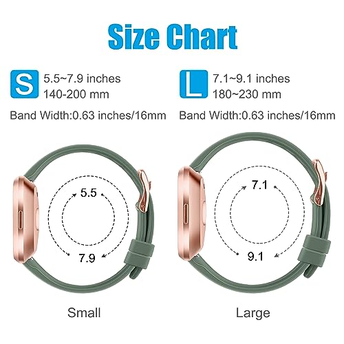Bracelet de sport fin compatible avec Fitbit Versa 2 lot de 3