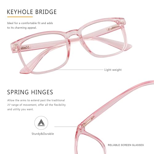Image of Vintage Square Progressive Multifocal Presbyopic Glasses, Photochromic Gray Sunglasses for Men Women Readers (Clear Pink,+0.50 /+2.75 Magnification)