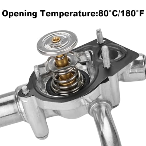 Image of Aluminium Engine Coolant Thermostat Housing Compatible with 2008-2017 Buick Enclave 2009-2017 Chevy Traverse 2007-2016 GMC Acadia 2007-2010 Saturn Outlook, Replacement for 902-692 12599235