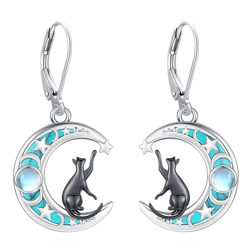 Boucles d'oreilles chat en argent 925 Eusense pour femme