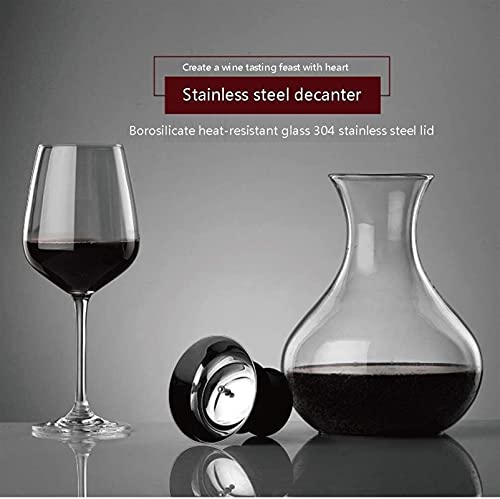 Decanter Wijnkaraf, dubbellaags filter, handgeblazen loodvrij kristalglas - rode wijnbeluchter, wijnaccessoires… - Image 5