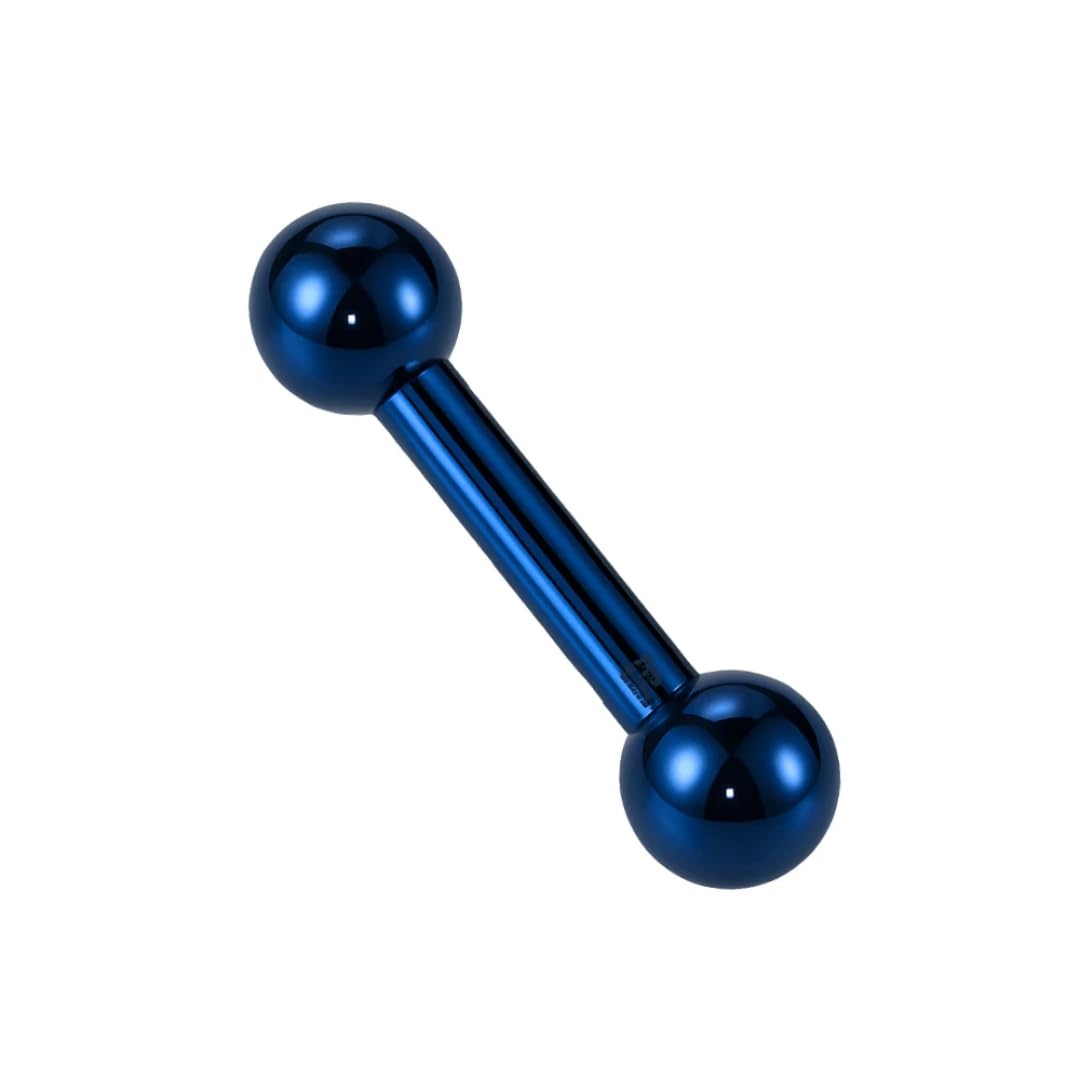 Zungenring aus eloxiertem 316L-Edelstahl mit Kugelenden, mit Sterlingsilber überzogen, gerader Barbell-Zungenpiercing-Schmuck, sicherer Schraubbolzen für orales Piercing