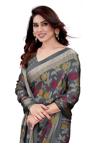 Image of MIRCHI FASHION Saree for Woman Chiffon Floral Printed | Lightweight Daily Wear Women's Sari with Unstitched Blouse Piece (Available in 20 Colors)