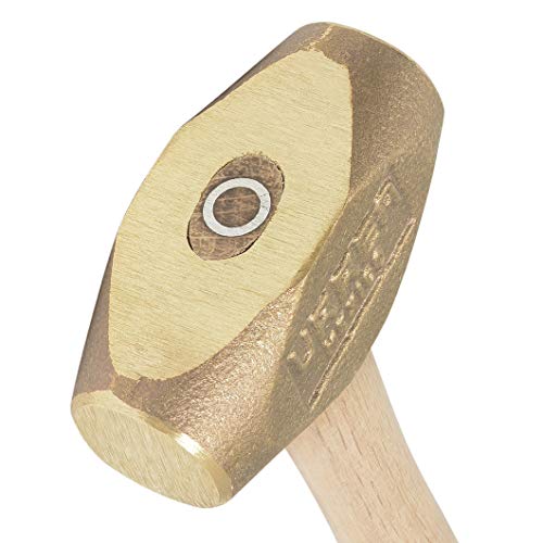 URREA Sledge Hammer - 30-Ounce Brass Head Drilling Hammer with Forged Striking Head & Hickory Wood Handle - 1430 - Thumbnail 3