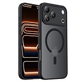 Symcele Designed for iPhone 17 Pro Case, Compatible with MagSafe, [Camera Protection] [15FT Military Drop Protection] Shockproof Translucent Matte Anti-Slip Phone Case, 6.3', Black