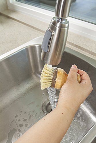 Evriholder Mini Scrub Brush Dish Scrubber Made Of Sustainable Bamboo And Recycled Plastic #TOP3