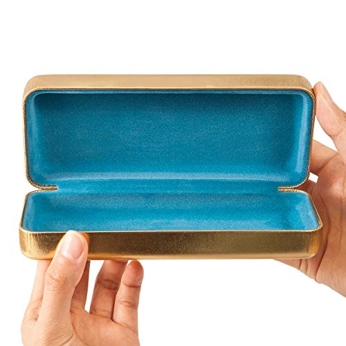 Golden Sunglasses Case for Men - Hard Shell Sun Glasses Case with Cleaning Cloth