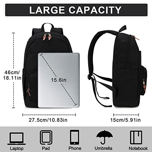 RAVUO School Backpack for Men Women, Water Resistant 15.6 inch Laptop Bag College Bookbag Casual Daypack Travel Rucksack2