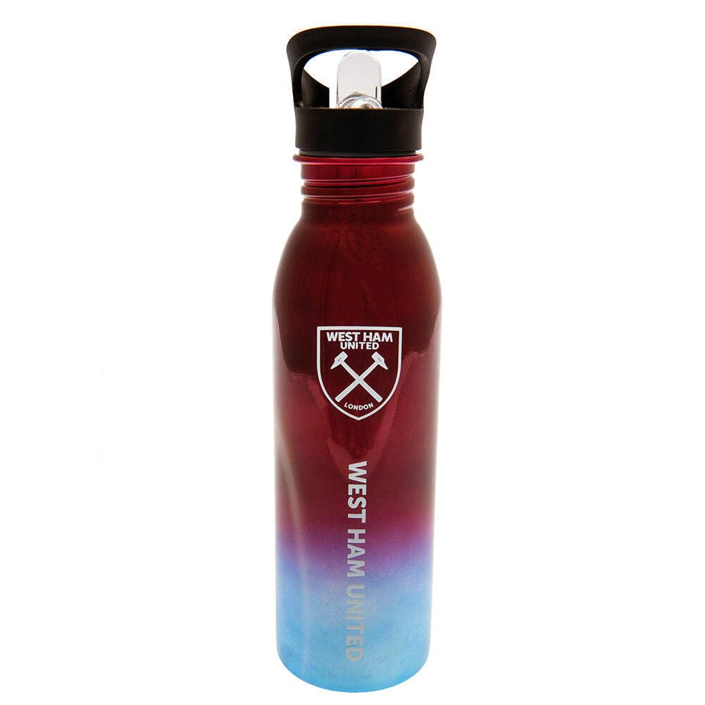 West Ham United FC Drinks Bottle UV Metallic Official Merchandise