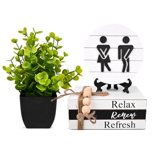 Bathroom Shelf Decor Modern Funny Bathroom Decor Signs,3D Round Shiplap