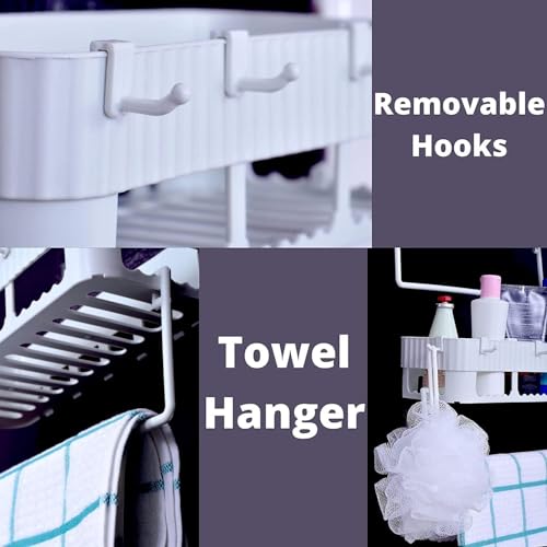 Image of TEKCOOL Plastic Bathroom Accessories 1 Pack, Bathroom Organizer, Bathroom Rack, Bathroom Shelf for Wall, Bathroom Stand, Self Adhesive Bathroom Shelf, Washroom Accessories, Bathroom Racks and Shelves