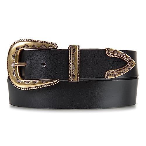 Image of Lucky Brand Women's Western Leather Belt | Classic | Fashion | Vintage | Buffalo Leather | Western-Inspired