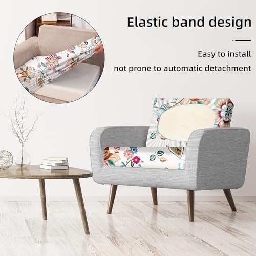 Image of BIETYONE 8Pcs Stretch Patio Cushion Covers,Outdoor Couch Covers Replacement,Outdoor Couch & Sofa Slipcovers,for Patio Furniture Cushion Covers,Washable Reusable Furniture Protector (Vivid, Cover Only)