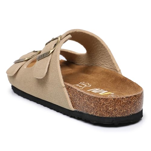 Image of WTW Women's Suede Cork Footbed Sandals Slide for Women with Arch Support