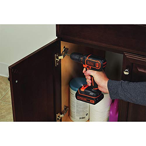 BLACK+DECKER 20V MAX Cordless Drill/Driver Kit with ‎Battery, Charger, and Double Ended Bit (BDCDD120C) - image 6