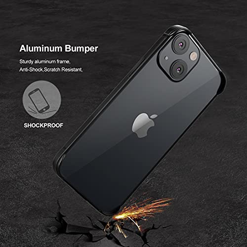 Eastcoo Slim Thin Phone Case Compatible With Iphone 13 Mini 5.4 Inch Metal Bumper Cover With Soft Tpu Inner [No Signal Interference][Support Wireless Charging] Compatible For Iphone 13 Mini, Black #TOP3