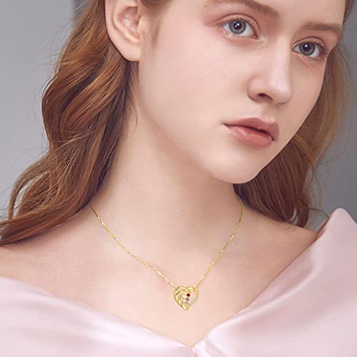 10K/14K/18K Gold Diamond Personalized Name Heart Necklace with 1-4 Birthstones Real Diamond Engraved 1-4 Names Pendant Jewelry Gift for Mom4