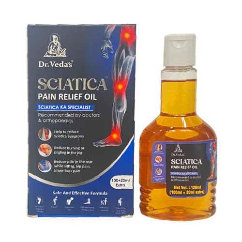 Image of Dr. Veda's Ayurvedic Sciatica Pain Relief Oil | Helps Reduce Burning, Tingling & Nerve Pain in Legs, Hips & Lower Back | 120ml