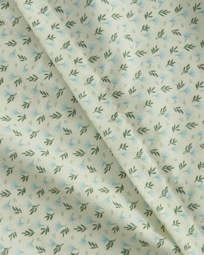 Image of Duvet Cover Cal King Size Set - Extra Soft Floral Duvet Cover 104 x 98 with 2 Pillow Shams - Comfy, Breathable Floral Bedding Set - Hotel Luxury & Fade Free with Zipper Closures & Ties - Blue Garden