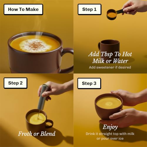 Image of MUD\WTR Turmeric Decaf Mushroom Drink | Zero Caffeine | USDA Organic Mushroom Coffee Alternative | USA Grown | Focus & Immunity Support | Lion's Mane, Chaga, Reishi, Cordyceps | 30 Servings