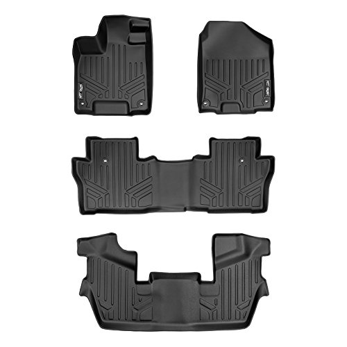 MAXLINER Custom Fit Floor Mats 3 Row Liner Set Black for 2016-2019 Honda