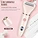 Karrte 2-in-1 Women Electric Shaver Dual Head Bikini Trimmer, Razors for Shaving Pubic Hair, Wet and Dry Cordless Painless Hair Removal for Private Area Pink