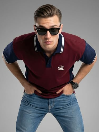 Image of Veirdo Men's Polo T-Shirt - Regular Fit Casual Half Sleeve Collar Tee, Stylish Solid Color Summer Wear, Comfortable Everyday Fashion Top (Sizes S-2XL)