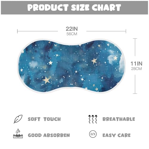 Baby Burp Cloths, Soft Absorbent Burping Cloths for Babies, Cotton Milk Spit Up Rags, Large Size for Newborns, Baby Boys and Girls (Dreamy Starry Night)4