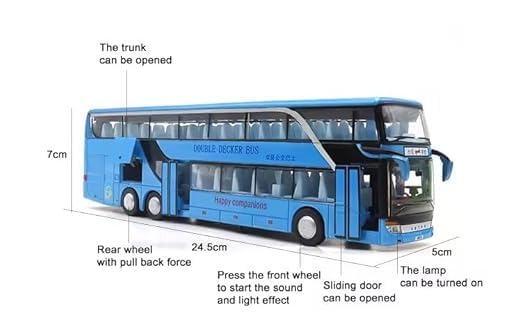 Image of DEOXY Big Double-Decker Light & Music Double Layer Alloy Car Bus Model for Gifts, Multicolor