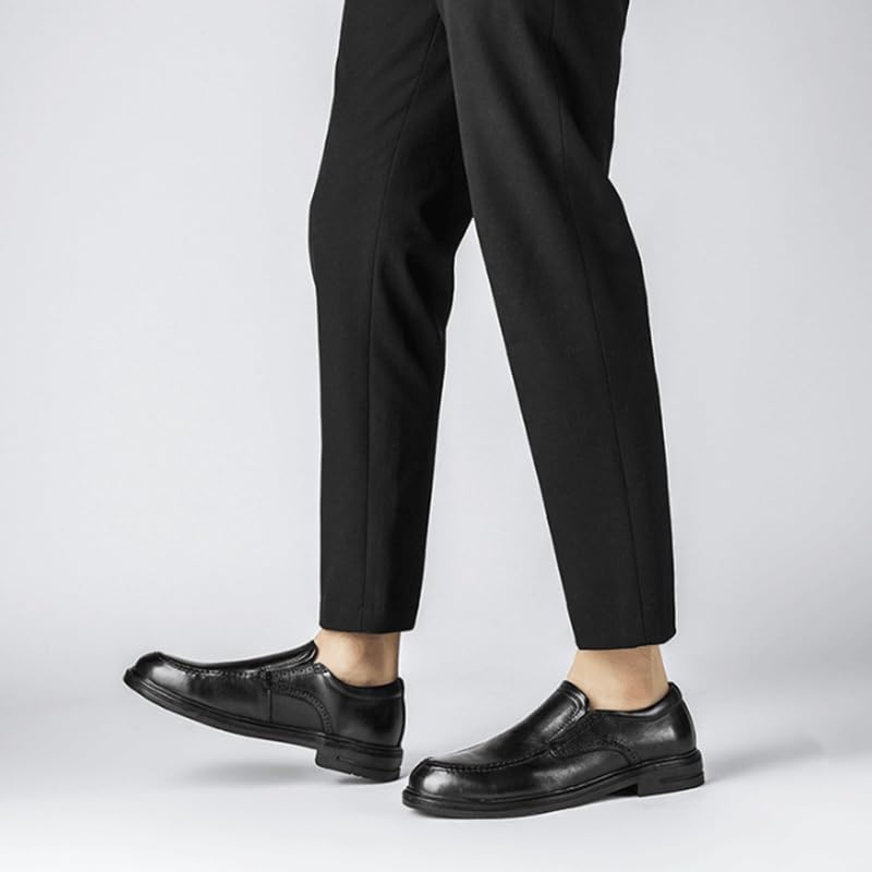 Dress Work Leather Loafers Slip-on Black Thick Sole Shoes Non Slip Men's Casual Oxfords Shoes Comfortable Lightweight Men's Walking Shoes4