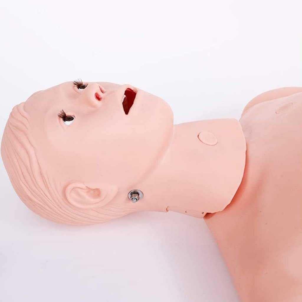 Nursing Skills Training Manikin - Life-Size Full Body with 3 Injection Modules, Patient Gown, and Urinary Catheter for Medical Training and Simulation