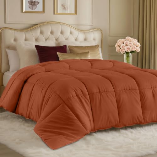 Image of Utopia Bedding Duvet Insert, Twin Comforter 64 x 88 Inches, Burnt Orange | Cozy All Season Comforter for Kids, Boys, Girls, and Teens, Down Alternative Fill, Soft Microfiber Shell, Machine Washable