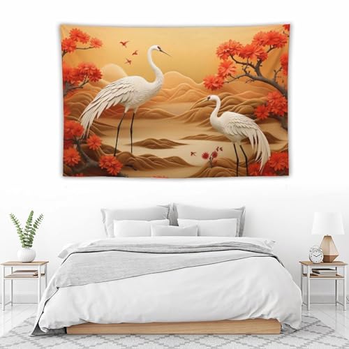 Tenture murale grue blanche grand tapis mural esthétique 150x230