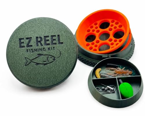 EZ Reel- Fishing Kit – Pocket Size Handline Fishing Reel | Ultimate Compact Rodless Reel Fishing Kit for Hiking, Outdoors, and Adventure.