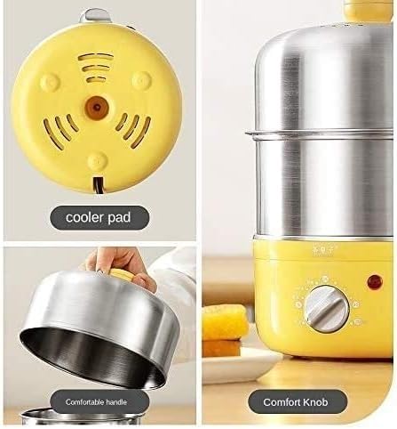 Egg Boilers Double Stainless Steel Electric Egg Cooker Kitchen Cooking Appliances Steamer 30 Mins Knob Timing