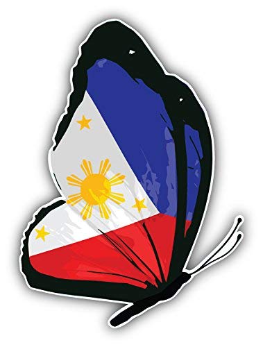 DG Graphics Philippines Butterfly Flag Art Decor 4'' x 5'' Vinyl Decal Sticker Wall Window Any Smooth Surface