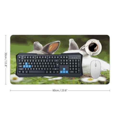 Two Little Cute Rabbits Desk Pad con Base de Goma miniatura 2