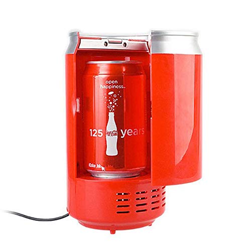 Tragbare Mini-USB-Box De Cola Kühlschrank, warmes und kaltes Gefrierschrank Kühlbox, Laptop PC anschließbaren Auto Kühlschrank,Rot