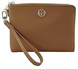 Tory Burch Landon Landon - Bolso de mano (tamaño grande), diseño de ojo de tigre, color marrón