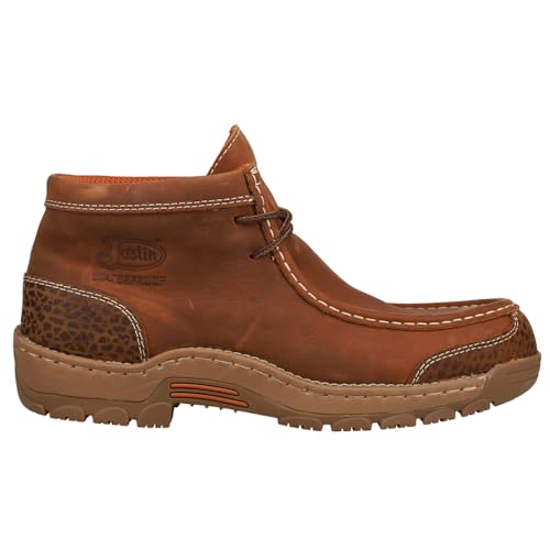 Justin Original Workboots Mens Crafton Waterproof Moc Toe Work Safety Shoes Casual - Brown
