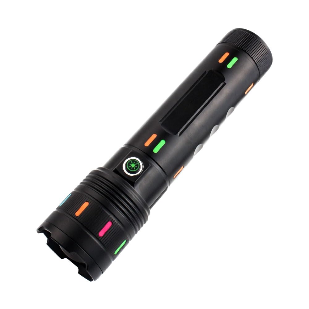 Happiest Minds Techno COBA Torch 107-2-TG Aluminium Alloy Long Range Flashlight High Brightness White Laser Type-c Flashlight for Long Standby Life Waterproof-image-24