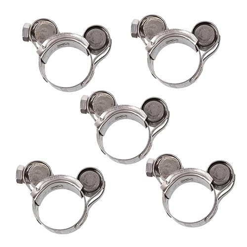 FUNOMOCYA Adjustable Single Head Hoop Clamp 5pcs Heavy Duty Stainless Clamps for Automotive Hoses