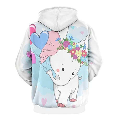Sweats à capuche manche longue éléphant style original - 3