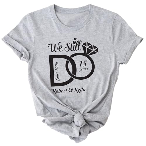 We Still Do T-Shirts, Custom Wedding Anniversary Shirt, Personalized Wedding Date Gift, Wife and Husband Shirts, Married Couple Gift T-Shirt Blue4