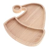 Homoyoyo Weihnachtliches Holz Servierbrett Santa Hut Form Stabiles Xmas Snacktablett Leichtes Party Tablett für Festliche Tischdeko und Snackpräsentation