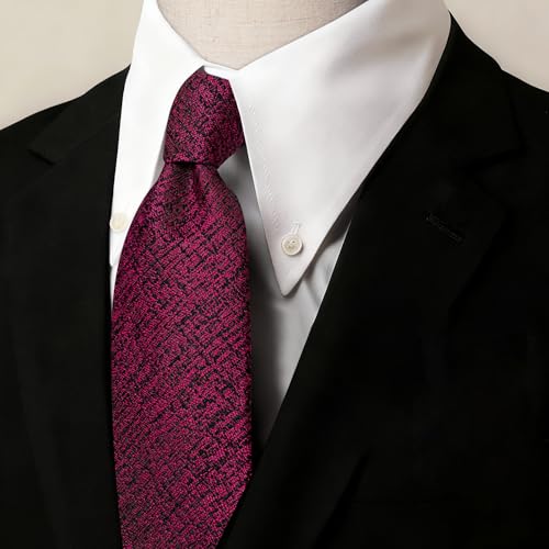 Image of Barry.Wang Skinny Ties for Men Cashmere Wool Blend Necktie with Tie Clip