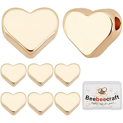 Beebeecraft 30Pcs Heart Shape Spacer Beads Cover
