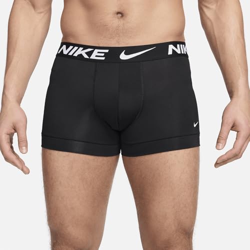 Nike Men's Dri-FIT Essential Micro 4" Trunk Boxer Briefs 3 Pack (Small, Black(KE1156-001)2