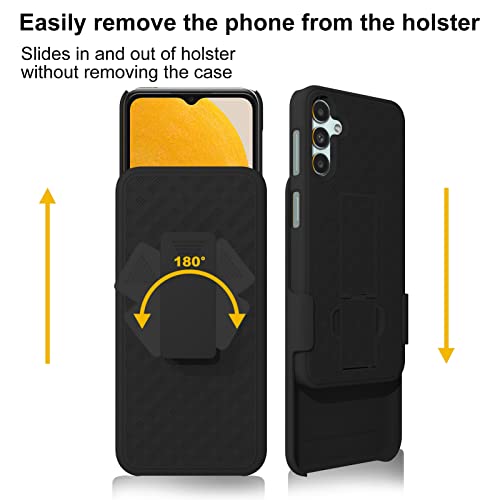 Ailiber For Samsung Galaxy A54 5G Case, Galaxy A54 5G Phone Case Holster With Screen Protector, Swivel Belt Clip, Kickstand Holder, Slim Shockproof Shell Full Body Phone Cover For Samsung A54-Black #TOP5