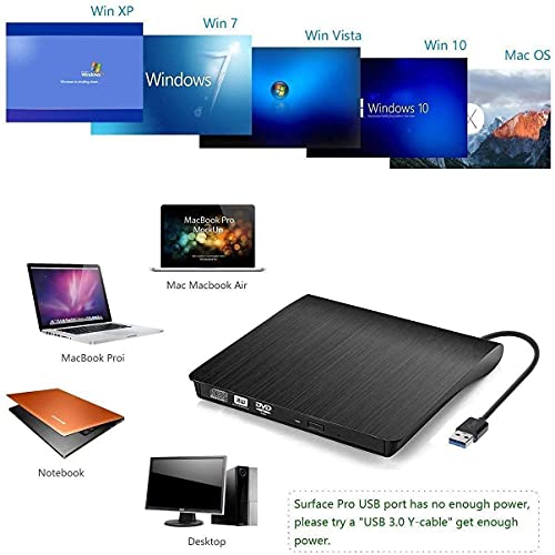 Lectora externa de CD/DVD USB 3.0 ultradelgada portátil miniatura 7